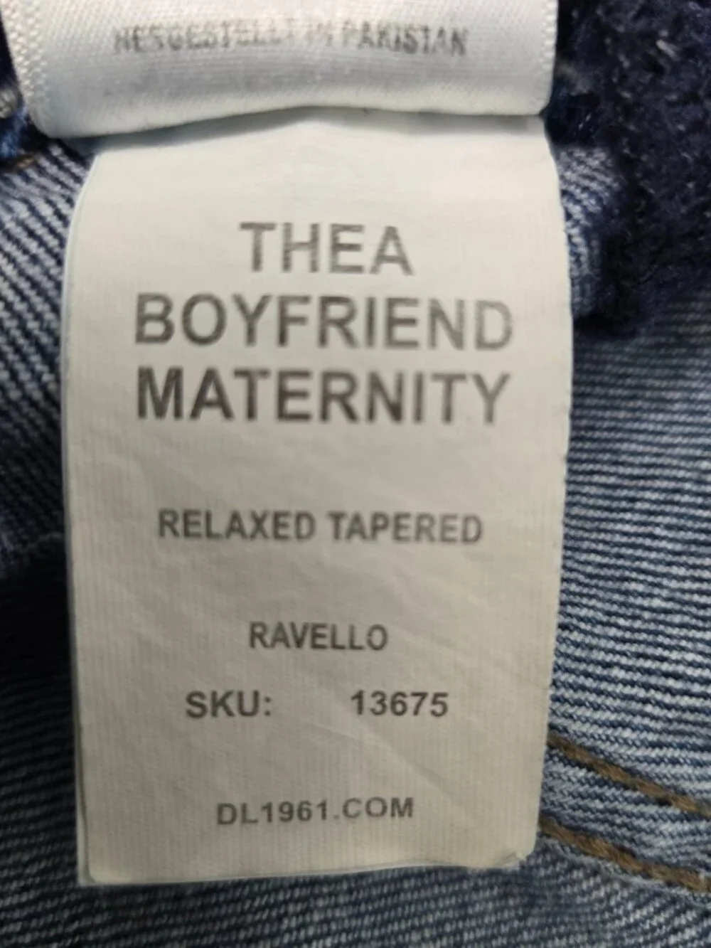 DL1961 Thea Boyfriend Maternity Jeans Womens 27 Blue Stretch Denim Under Belly